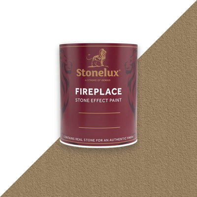 Stonelux Fireplace Paint 1 Litre Wolfton 29 Stone Effect Heat Resistant Paint from B&Q