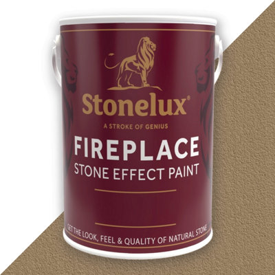 Stonelux Fireplace Paint 5 Litre Wolfton 29 Stone Effect Heat Resistant Paint from B&Q