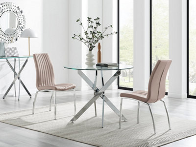 Furniturebox Uk Novara 100Cm Round Dining Table & 2 Cappuccino Isco Chairs from B&Q