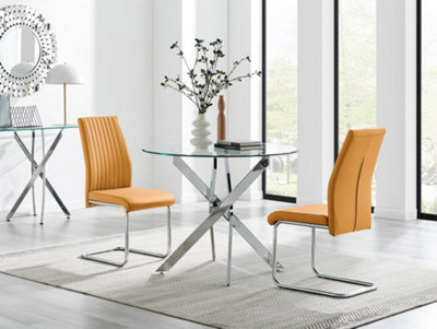 Furniturebox Uk Novara 100Cm Round Dining Table & 2 Mustard Lorenzo Chairs from B&Q