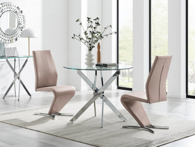 Furniturebox Uk Novara 100Cm Round Dining Table & 2 Cappuccino Willow Chairs from B&Q