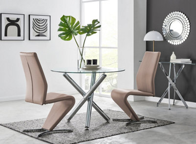 B&Q -  Uk Selina Round Dining Table And 2 Cappuccino Willow Chairs