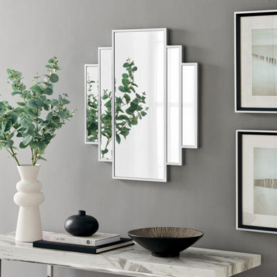 B&Q -  Uk Deco Small 1920S Inspired Art Deco Silver Framed Wall Mirror
