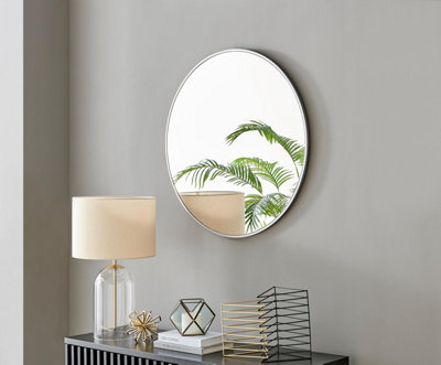 Furniturebox Uk Emma 80Cm Round Silver Frame Wall Mirror from B&Q