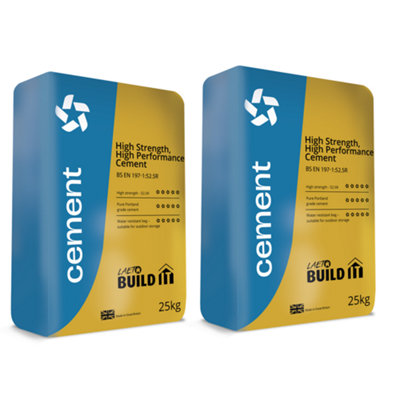 52.5R Multi Purpose Portland Cement X2 25Kg Bags By Laeto Build It from B&Q