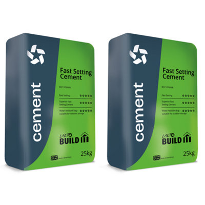 Fast Set Cement X2 25Kg Bags Ready Mixed By Laeto Build It from B&Q