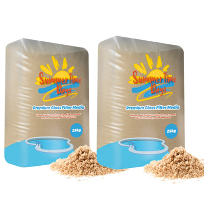 Laeto Silica Glass Filter Media 2X 25Kg Bags Aquarium Safe Pool Filter Sand3.0mm6.0mm from B&Q
