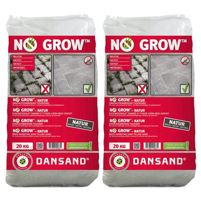 Weed Free Paving Sand Weed Inhibitor 2X 20Kg Bags Natural Paving Grout Dansand from B&Q