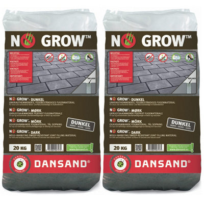 Weed Free Paving Sand Polymeric Weed Inhibitor 2X 20Kg Bags Dark Paving Grout Dansand from B&Q