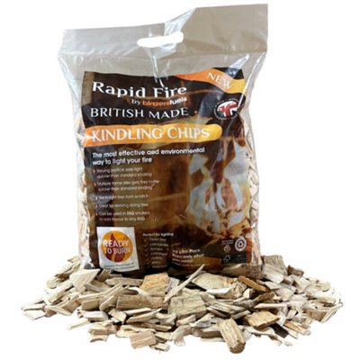 Kindling Wood Chips Rapid Fire Kindling By Laeto Firewood Depot X1 10L Bag from B&Q