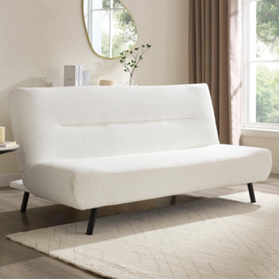 Home Detail Eadie Clic-Clac Sofa Bed With Black LegsWhite Boucle from B&Q