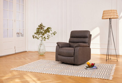 Home Detail Maxwell Sofa Suite Armchair Manual Recliner Air Leather PaddedGrey from B&Q