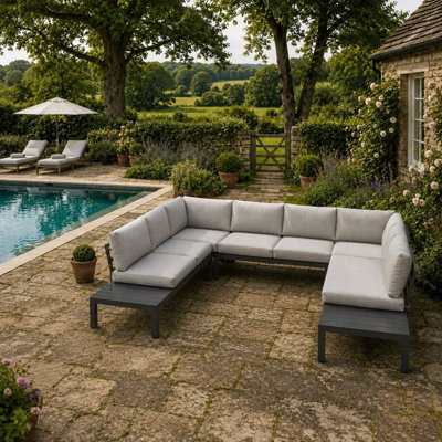 Home Detail Bahia Luxury U-Shape Garden SofaGrey from B&Q