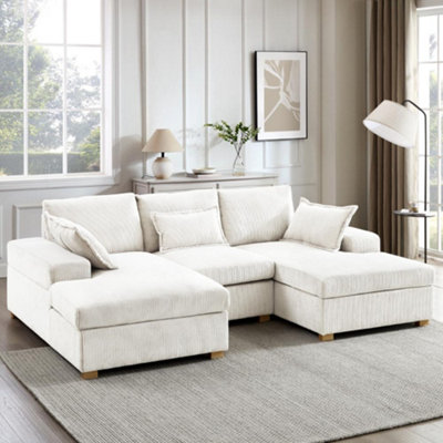 B&Q -  Muriel Small U-Shaped SofaCream Cord