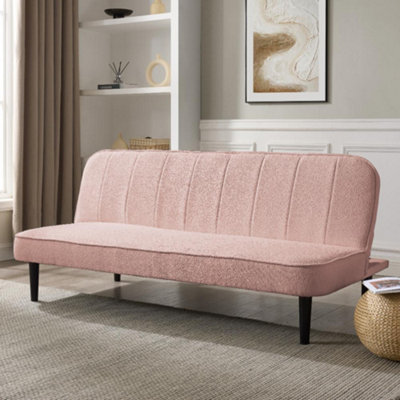 Home Detail Begonia Clic-Clac Sofa Bed With Black LegsPink Boucle from B&Q