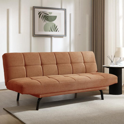 Home Detail Celosia Clic-Clac Sofa Bed With Metal LegsBurnt Orange Linen from B&Q