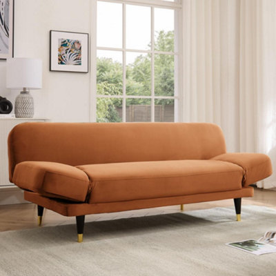 Home Detail Silas Clic-Clac Sofa Bed With Wooden Metal-Tipped LegsWhite Boucle from B&Q