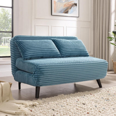 Home Detail Cornflower Double Sofa BedBlue Jumbo Teddy Cord from B&Q