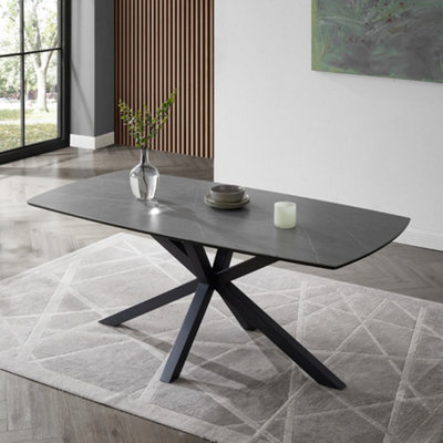 Home Detail Violet 150Cm Grey Sintered Stone Ceramic Dining Table from B&Q