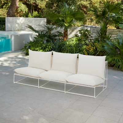 Home Detail Marina Steel 3 Seater Garden ChairWhite from B&Q