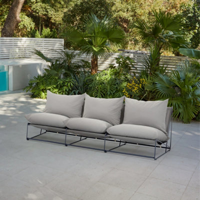 Home Detail Marina Steel 3 Seater Garden ChairGrey from B&Q