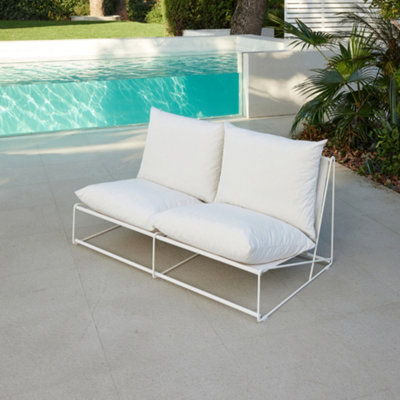 Home Detail Marina Steel 2 Seater Garden ChairWhite from B&Q