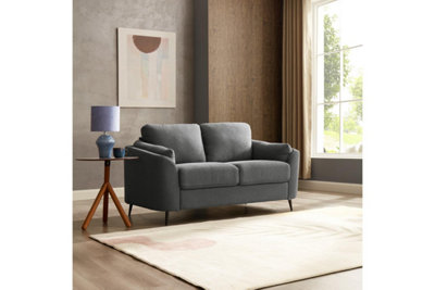 Home Detail Jack 2 Seater Sofa With Metal LegsDark Grey Boucle Fabric from B&Q