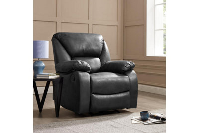 Home Detail Enoch 1 Seater Recliner ArmchairBlack Faux Leather from B&Q