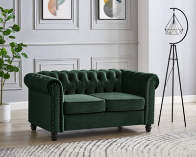 B&Q -  Chester 2 Seater SofaGreen Velvet