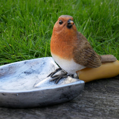 Robin Sitting On Shovel Bird Feeder from B&Q