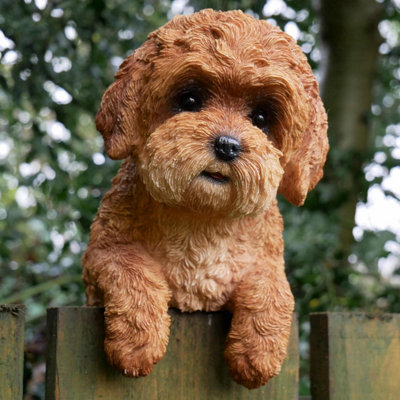 Cockapoo Puppy Fence Hanger Garden Ornament from B&Q