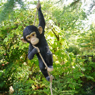 Climbing Monkey With Rope Garden Ornament from B&Q