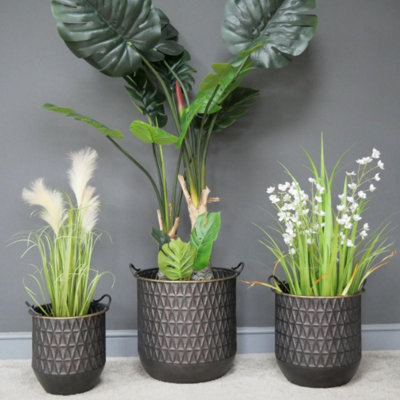 Bronze Metal Retro Planter Pots