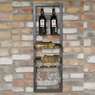 Wall-Mounted Metal Contemporary Wine Rack from B&Q