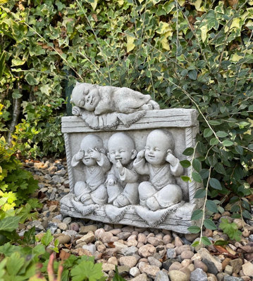 Stone Cast Three Wise Monks Wall Plaque from B&Q