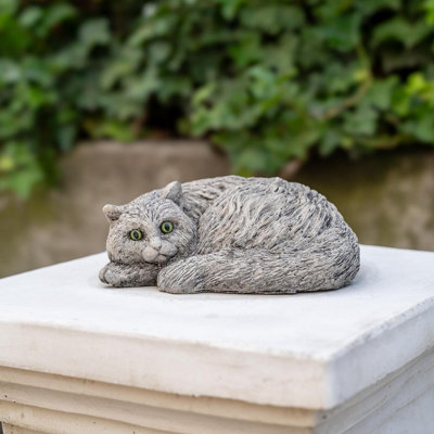 Persian Cat Stone Cast Garden Ornament from B&Q