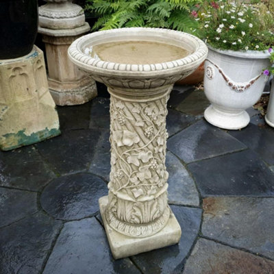 Spa Large Stone Cast 'bacchus' Design Birdbath from B&Q