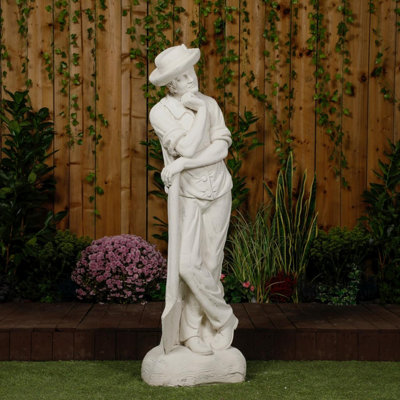 Farmer Leaning On A Spade Life Size  Statue 55' Or 139 Cm from B&Q
