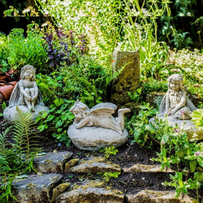  - Wonderful Set Of Three Fairy Garden Ornaments