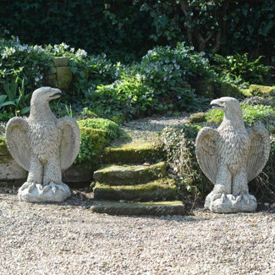 Pair Of Giant Eagles Stone Garden Statues from B&Q