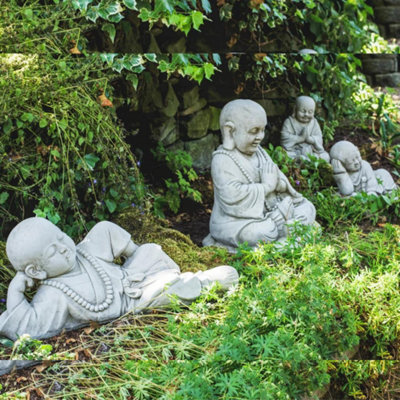 Oriental Monk Buddha Statues Set from B&Q