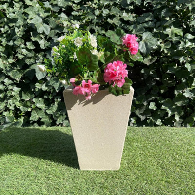 Small Sandstone Classic Square Greek Style Planter from B&Q
