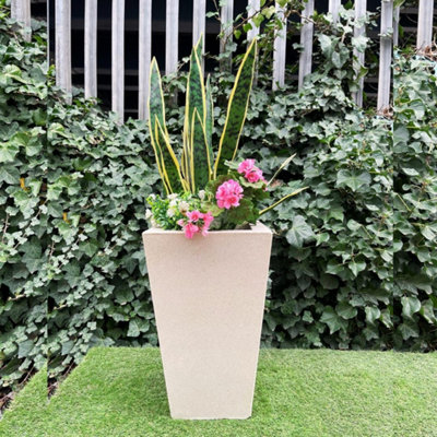 Large Sandstone Classic Square Greek Style Planter Vase from B&Q