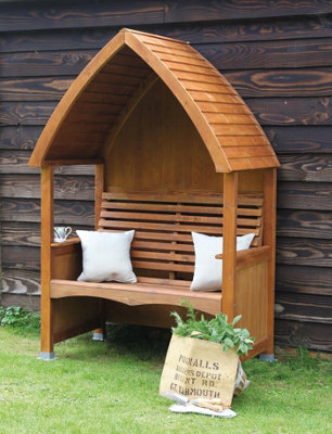 AFK Wooden Garden Arbour 'cottage Stained' In Beech Stain from B&Q