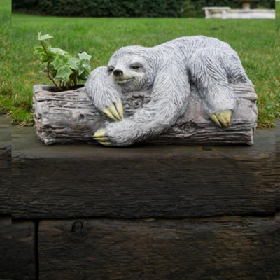 Adorable Lazy Sloth Planter Pot Garden Ornament from B&Q