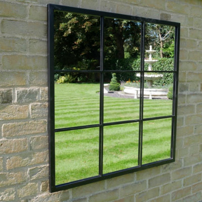Oakleystone Northern Large Wall Mounted  Vintage Simple Design Square Mirror For Garden Or Home