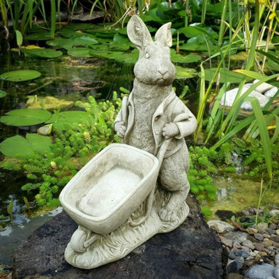Spa Stone Cast Mr. Rabbit  Bird Feeder Garden Sculpture An43 from B&Q