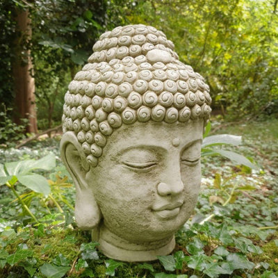 Oakley Medium Buddha Head  Garden Statue Garden Ornament from B&Q