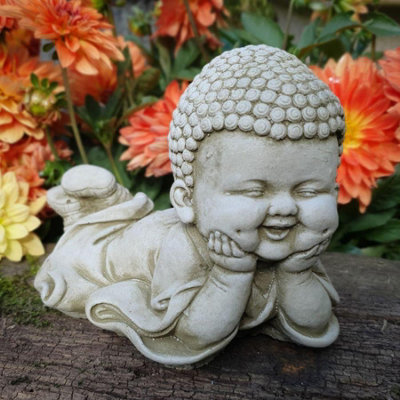 Spa Happy Smiling Baby Buddha Statue Garden Ornament from B&Q