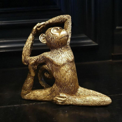 Oakley Sitting Lord Of Dance Pose Yoga Monkey Figurine Home Decor from B&Q